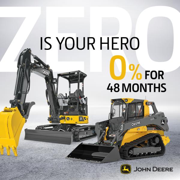 0% APR Financing on John Deere Compact Equipment