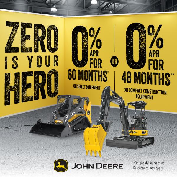 0% APR Financing on John Deere Compact Equipment